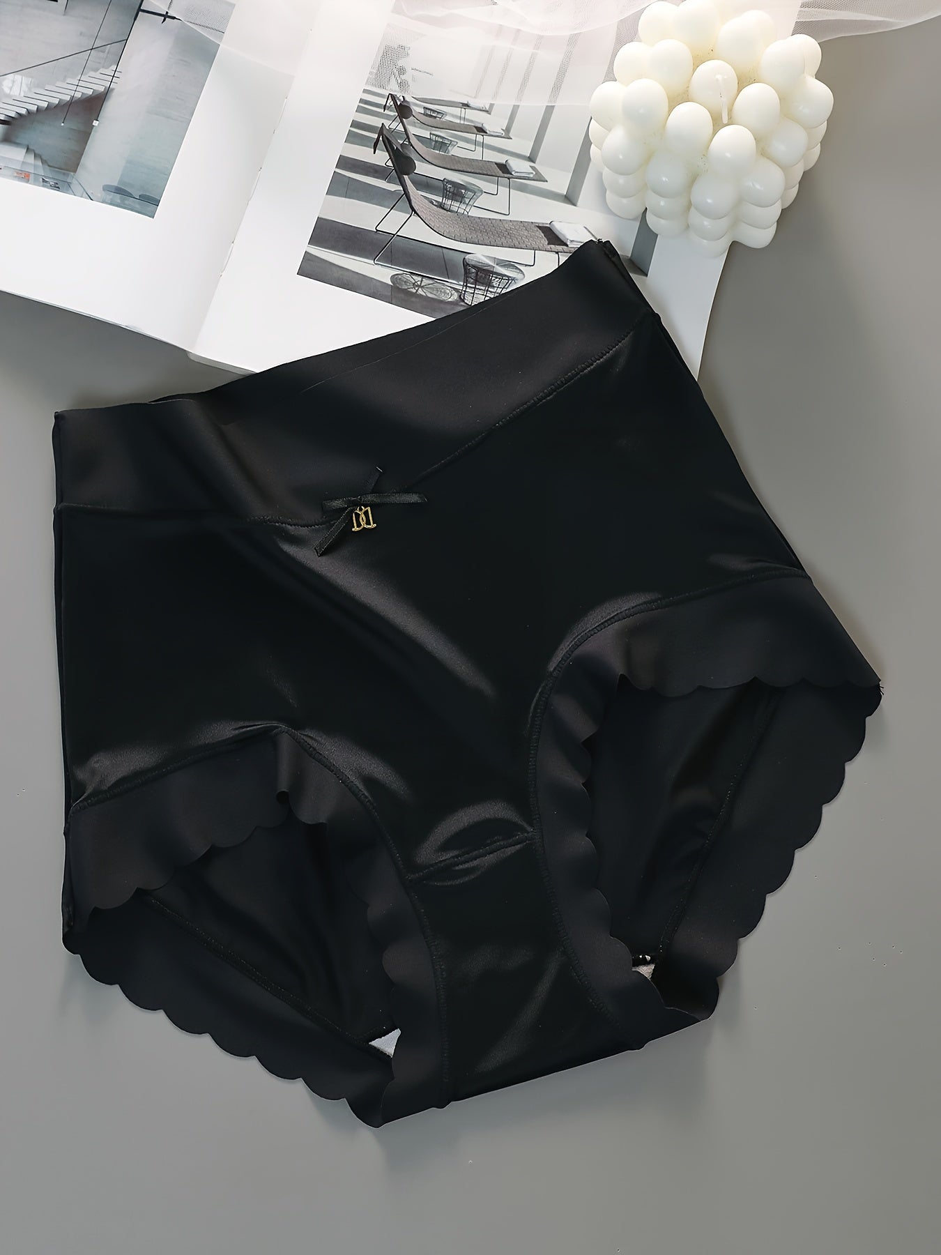 4pcs Seamless Satin Briefs, Sexy Comfy Breathable Stretchy Intimates Panties, Women's Lingerie & Underwear - HaaTFooT