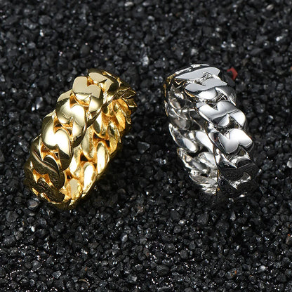 Hip Hop Ring 8mm High Quality Plated Cuban - HaaTFooT
