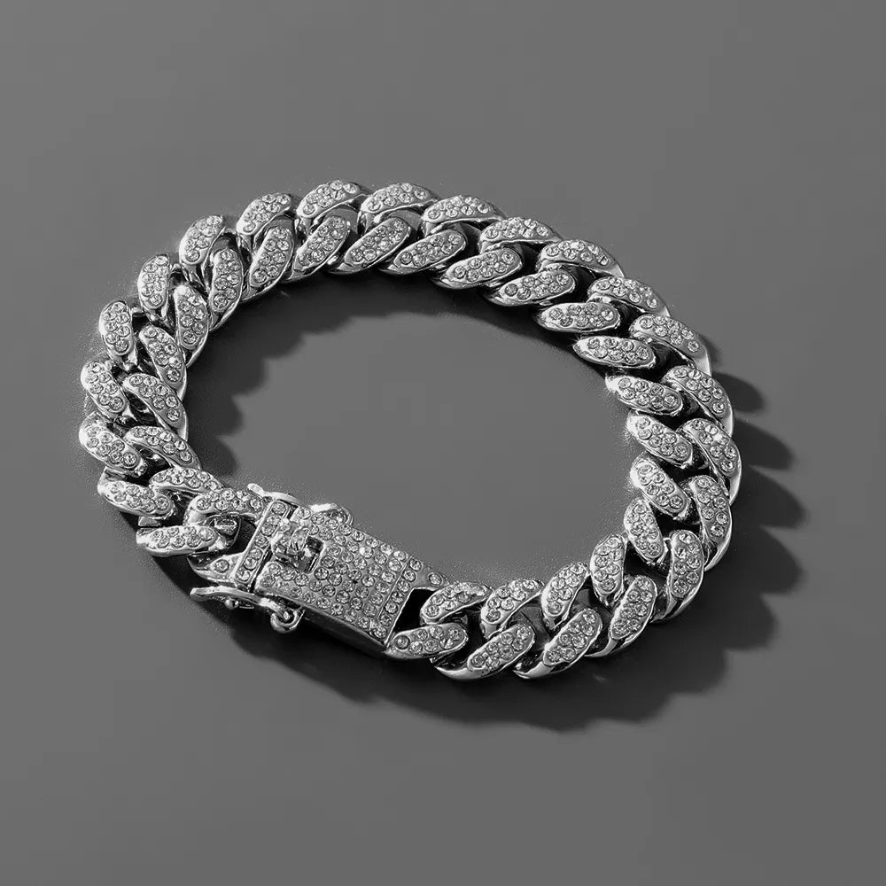 HipHop Men Women 13MM Cuban Link Chain Bracelet