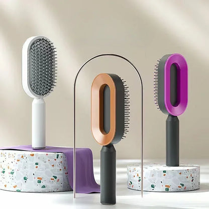Self Cleaning Hairbrush Women Hair Brush One-key Cleaning Hair Loss Airbag Scalp Massage Comb Anti-Static Hairbrush - HaaTFooT