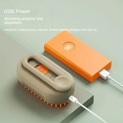 Rechargeable Steam Cat Grooming Brush Steamy To Remove Loose Hair 3 in1 Electric Self Cleaning Spray Dog Brush Massage Pet Combs - HaaTFooT