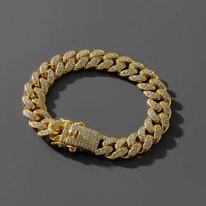HipHop Men Women 13MM Cuban Link Chain Bracelet - HaaTFooT