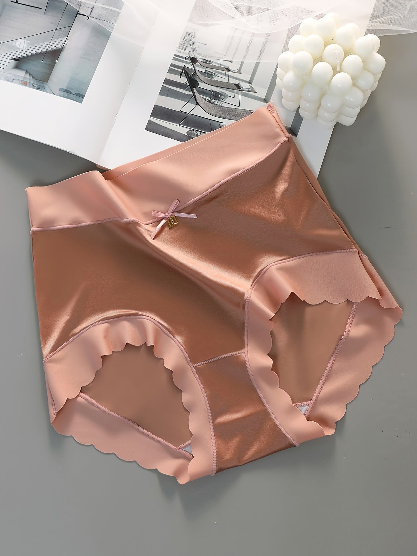 4pcs Seamless Satin Briefs, Sexy Comfy Breathable Stretchy Intimates Panties, Women's Lingerie & Underwear - HaaTFooT