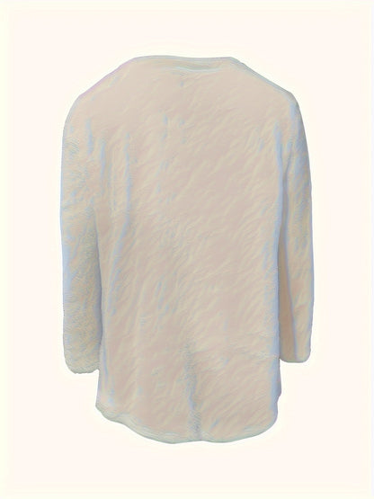 Women's Cozy Fleece Pullover Sweatshirt with Pockets, Long Sleeve Crew Neck for Fall & Winter - HaaTFooT